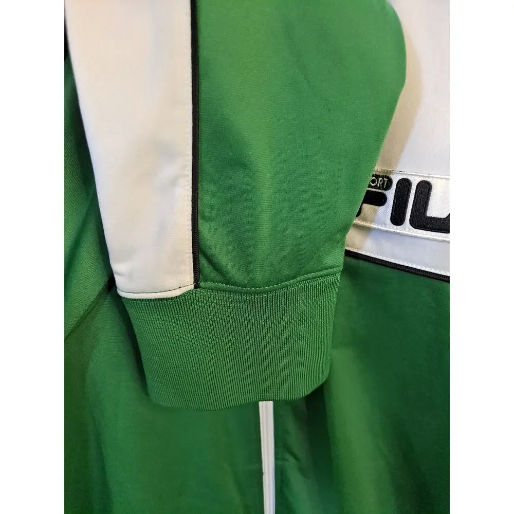 Fila Sport Green and‎ White Italia Track Jacket Size Large